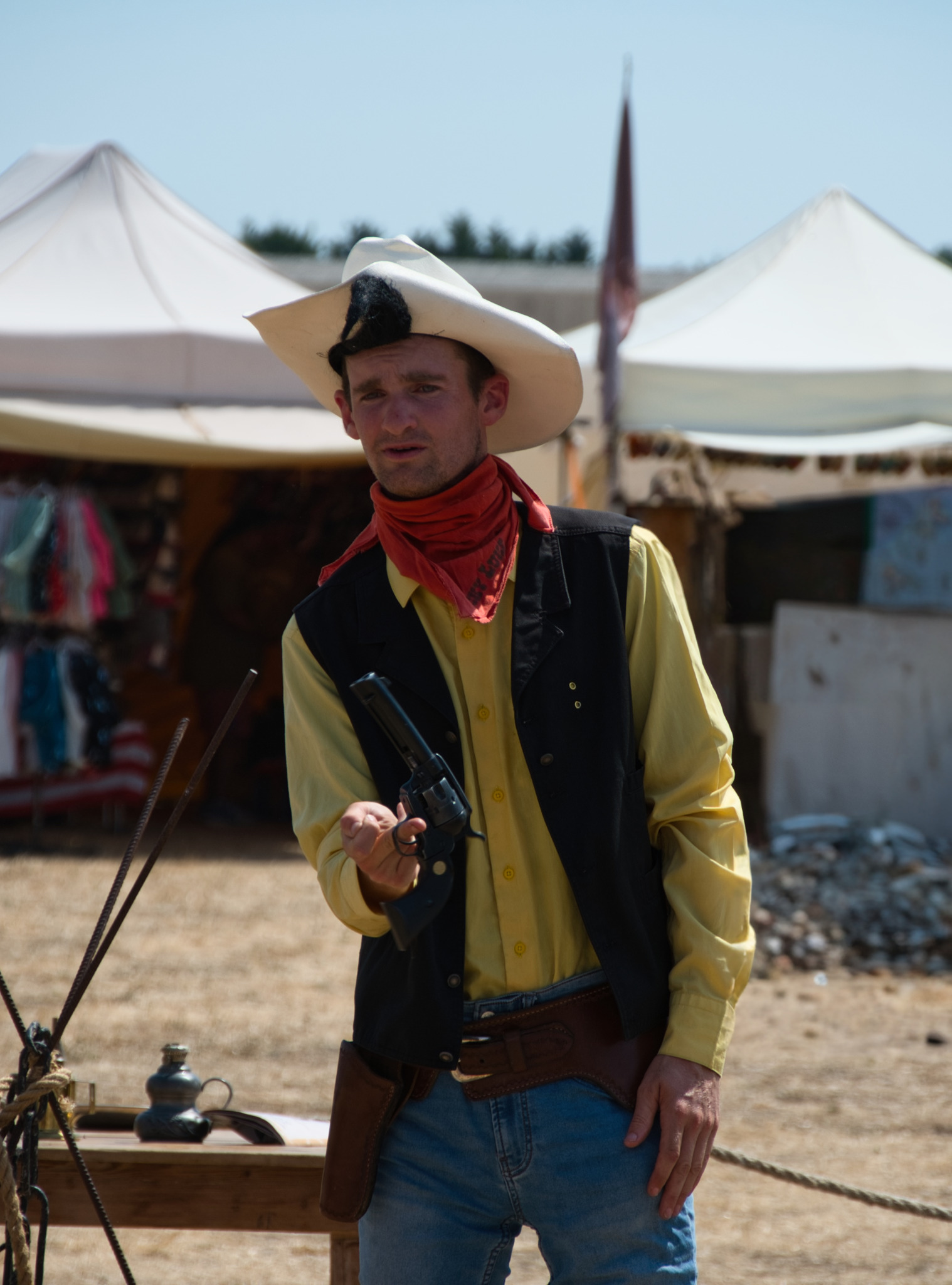 Portrait de Lucky Luke au Festival Country de Paillé