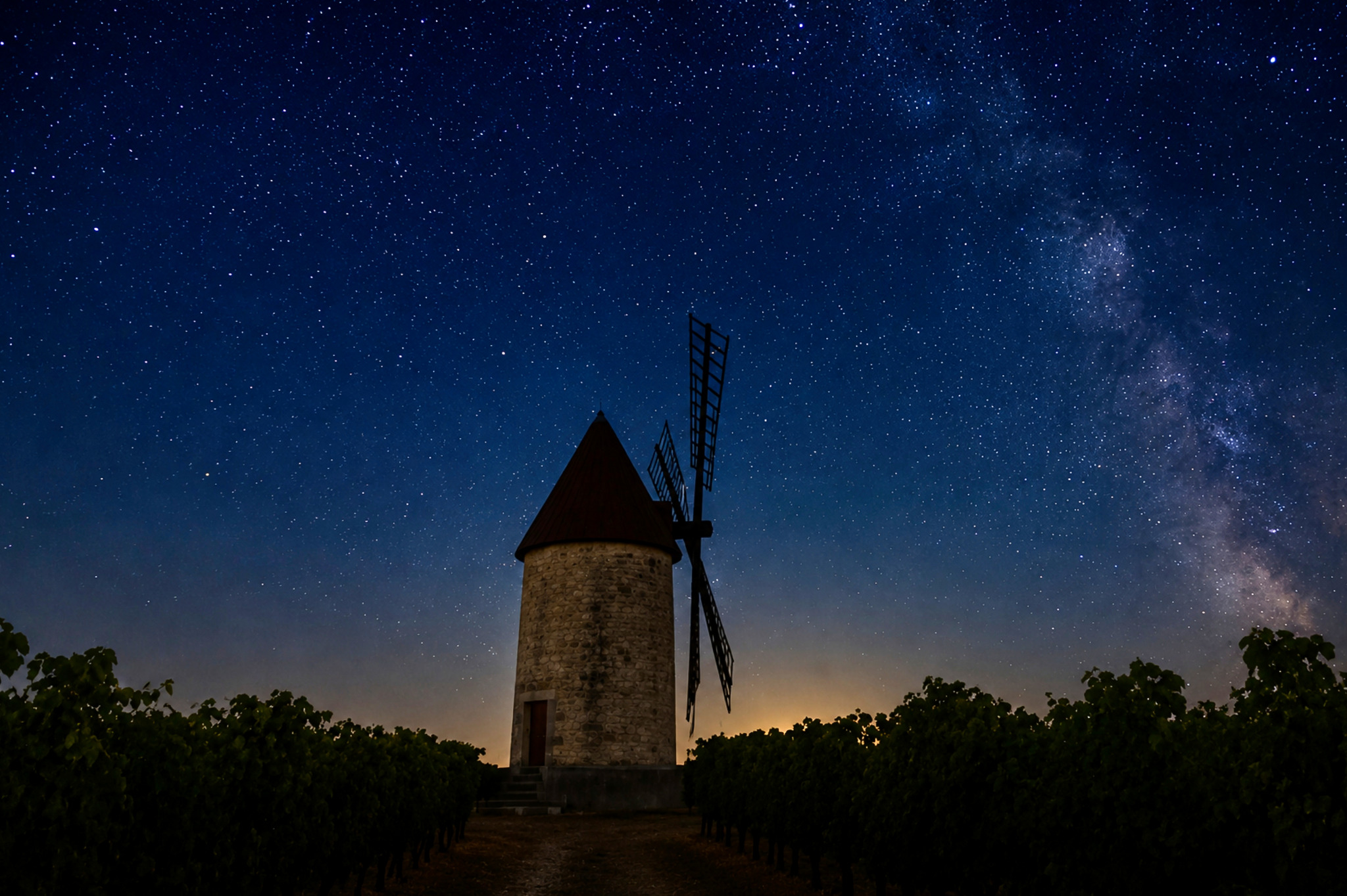 Moulin de Verrières et ciel étoilé
